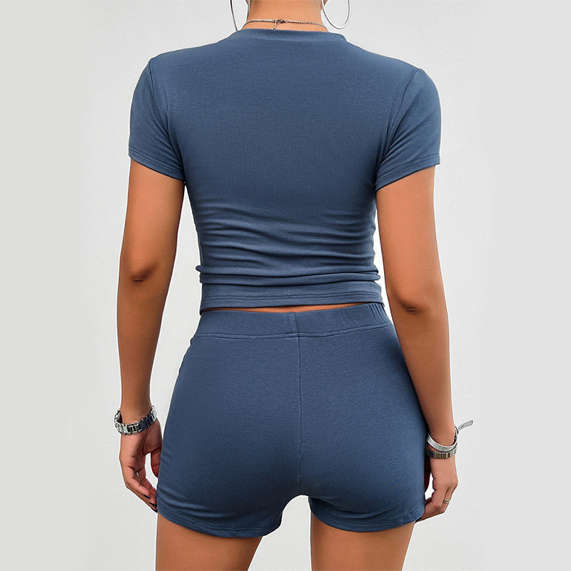 Ensemble 2 Pièces Femme – Crop Top + Short