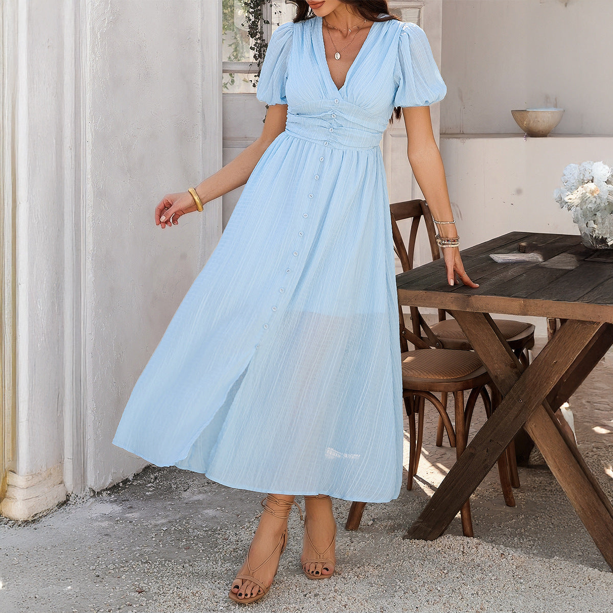 Robe Longue Été Femme – Élégante & Décontractée avec Fente