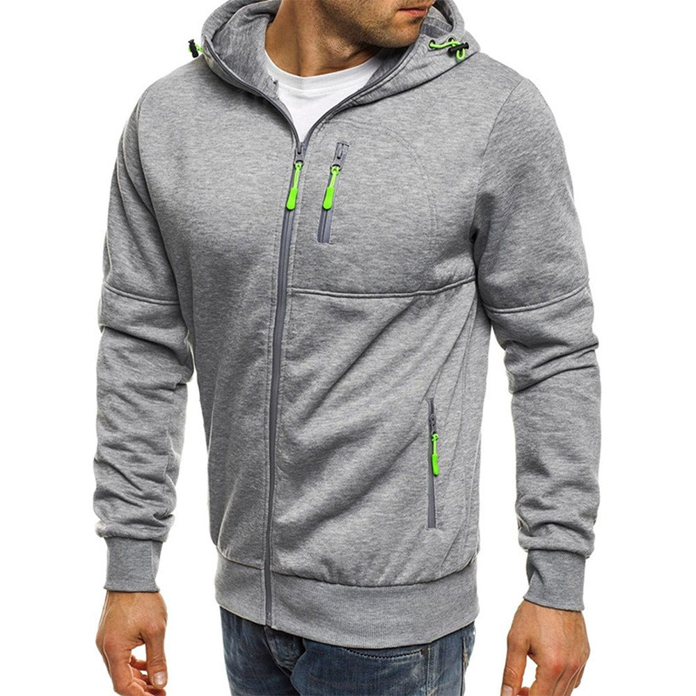Sweat à capuche zippé homme – Capuche ajustable, poches zip, look sportif urbain
