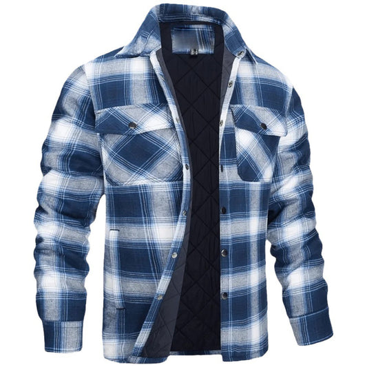 Chemise-Veste Épaisse à Carreaux pour Homme – Style Streetwear Hiver