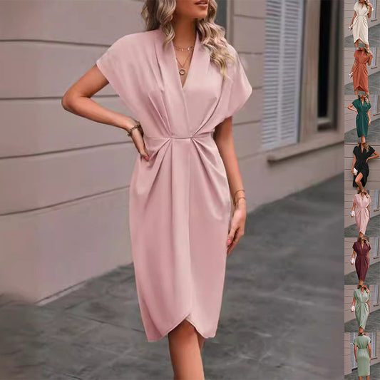ROBE MIDI PORTEFEUILLE ÉLÉGANTE – LOOK SOPHISTIQUÉ & FÉMININ