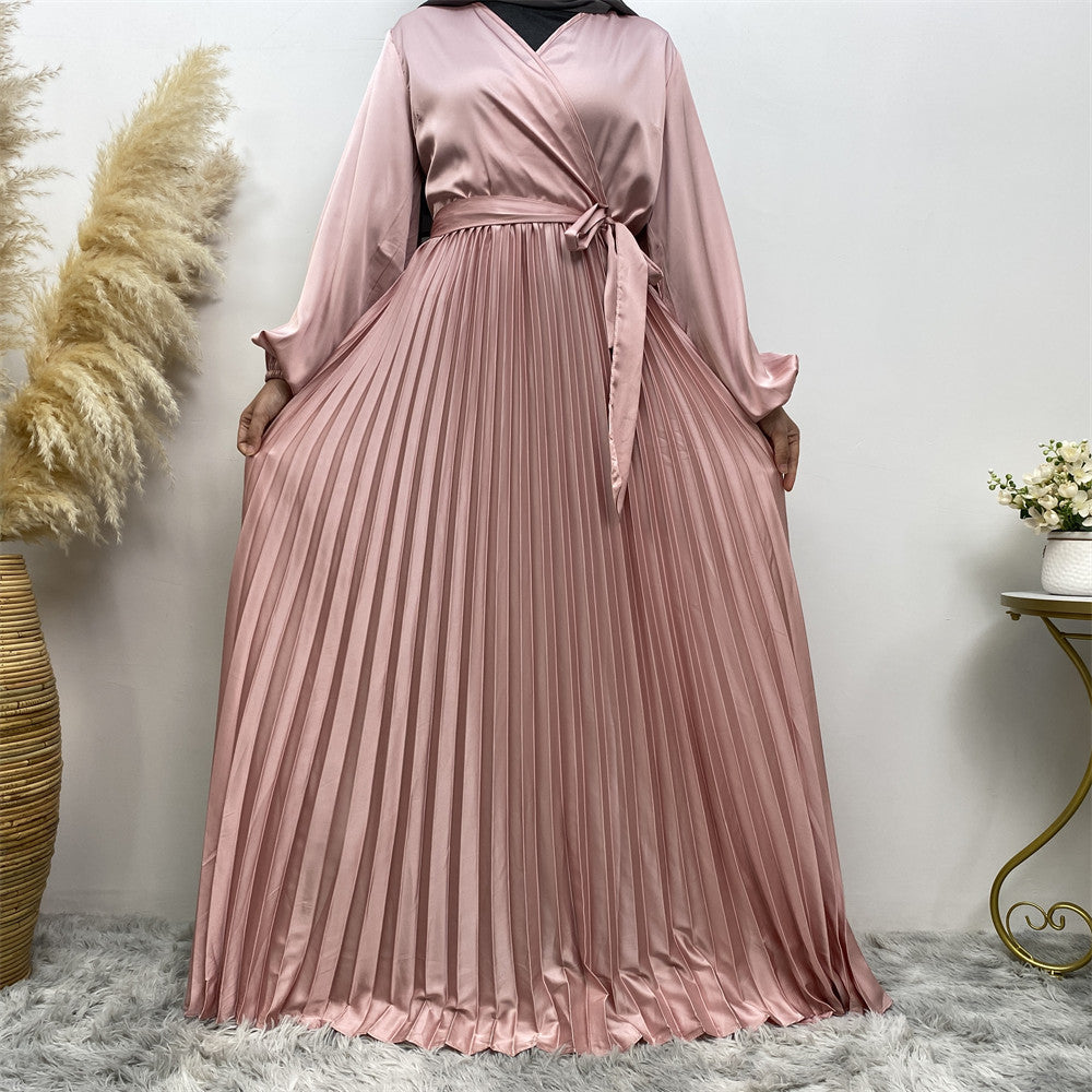 ROBE LONGUE SATIN PLISSÉ – ÉLÉGANCE & FLUIDITÉ