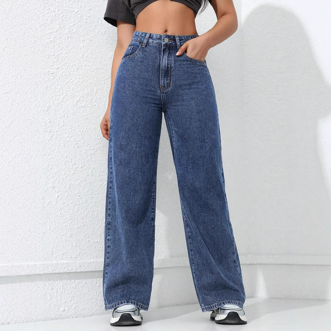 JEAN LARGE CLAIR TAILLE HAUTE – STYLE RÉTRO