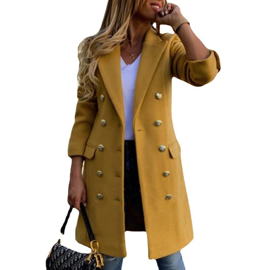 Manteau Long Élégance Dorée – Edition Luxe