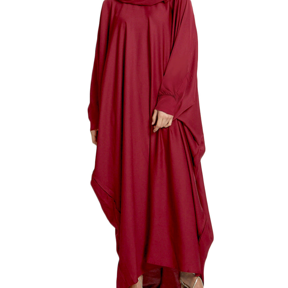 Abaya Papillon Satinée – Magenta Royal | Look Luxe & Fluide