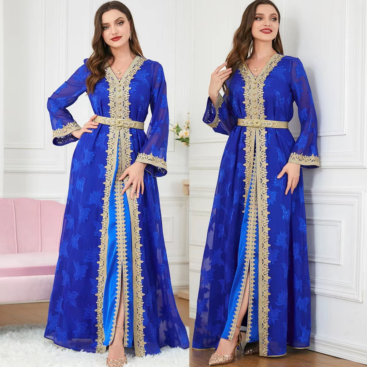 Caftan marocain brodé doré – Élégance & viralité #KaftanTendance