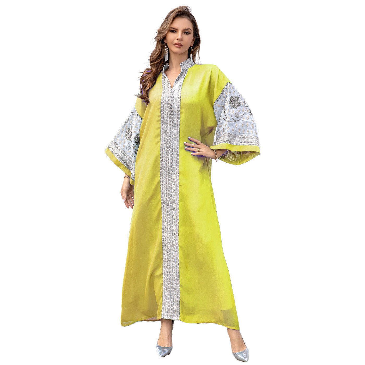 Robe Perlée Ramadan Élégante – Mode Musulmane Chic et Confortable