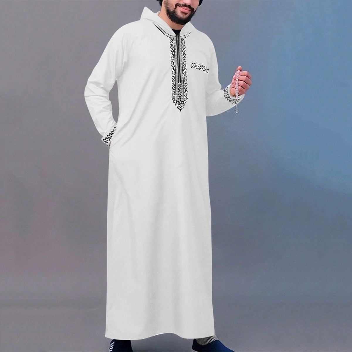 Djellaba Homme Noire Luxe à Capuche | Look Charismatique & Moderne (S–3XL)