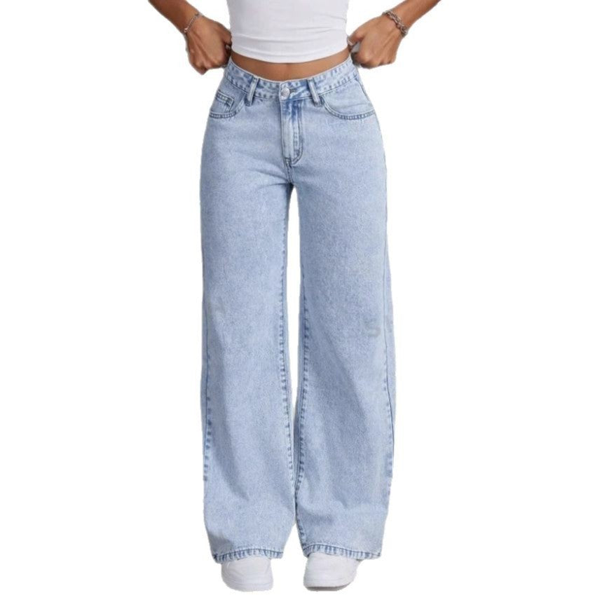 Jean Large Gris Femme – Look Urbain & Décontracté