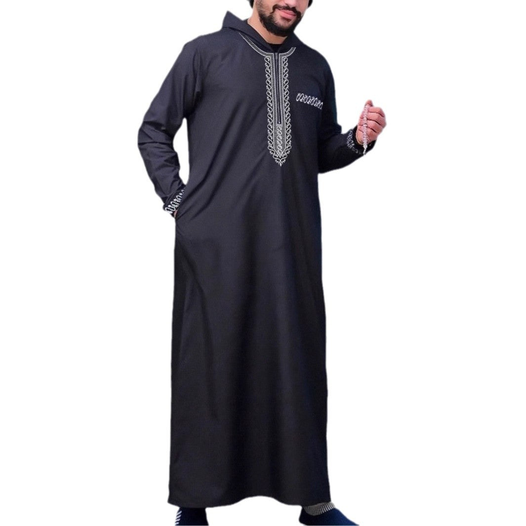 Djellaba Homme Noire Luxe à Capuche | Look Charismatique & Moderne (S–3XL)