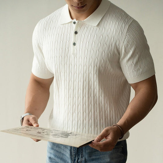 Polo Premium Homme – Tricot Côtelé & Coupe Ajustée | Style Élégant & Moderne 2025