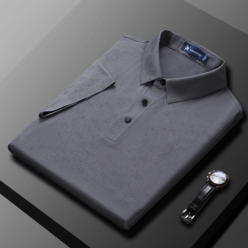 Business Polo Homme Chic à Motif Discret – Élégance Intemporelle