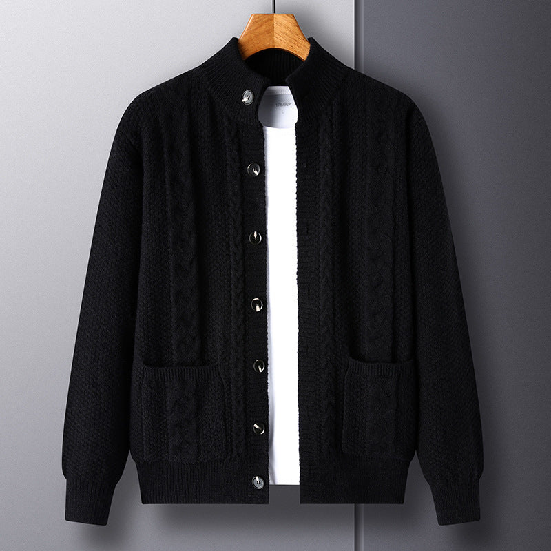 New Cardigan Prestige™ – Maille Torsadée Épaisse pour Homme