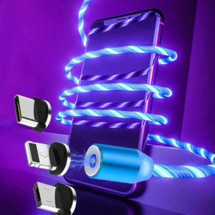Câble Magnétique LED 3 en 1 – Charge Rapide & Design Futuriste