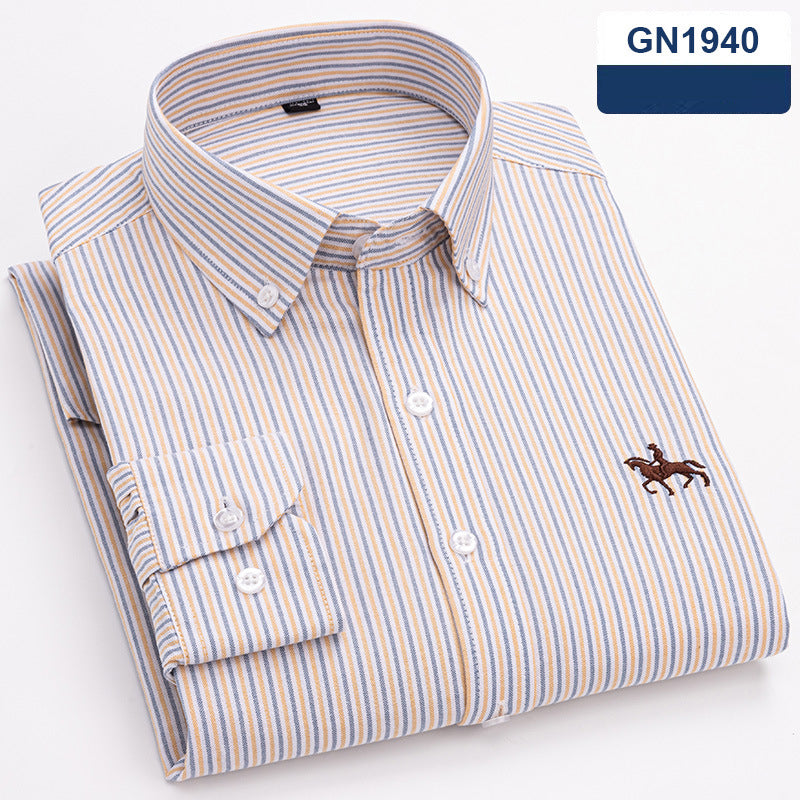 Chemise “Style Polo Club” – Rayures Élégantes Multicolores