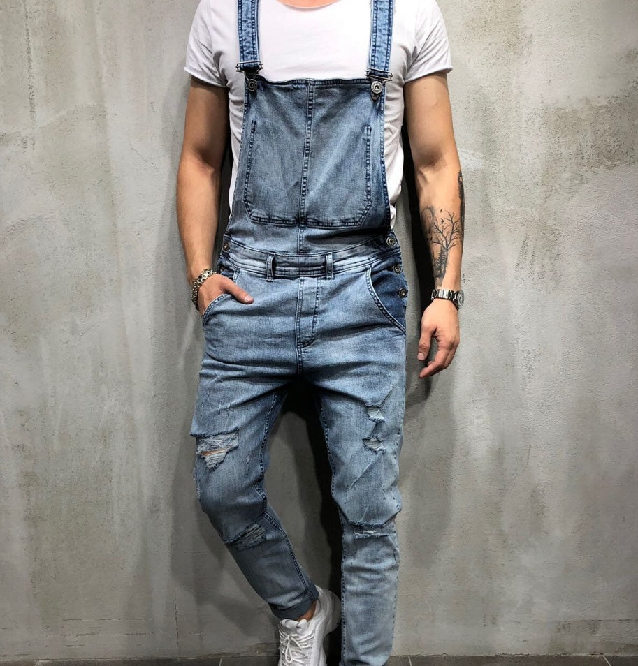 Salopette Homme en Jean – Style Décontracté & Urbain – Mode Streetwear