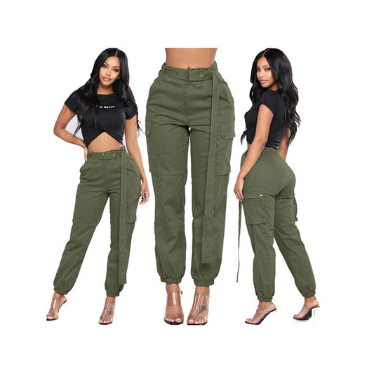 Pantalon Cargo Taille Haute pour Femme – Élégance Décontractée & Style Urbain