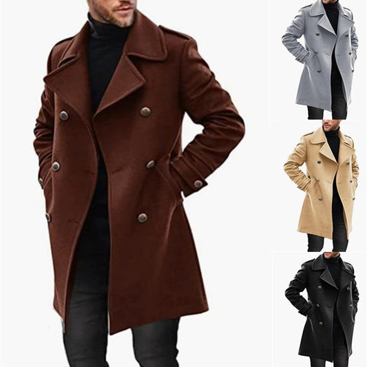 Manteau Long en Laine – Élégance & Chaleur pour Hommes