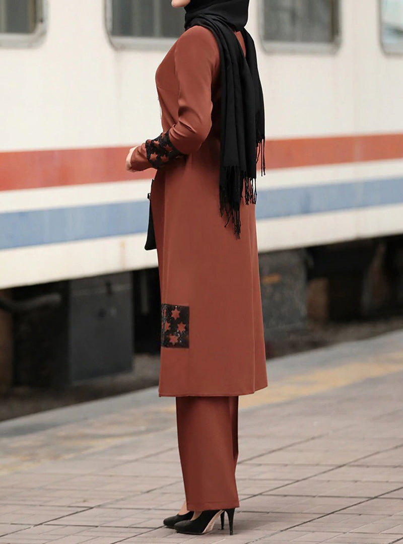 Ensemble Modeste Élégant – Long Blazer et Pantalon Coordonné Muslim