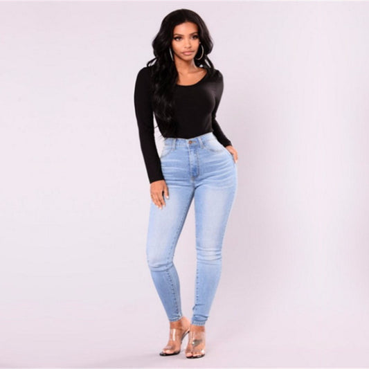 Jean Skinny Taille Haute Femme – Confort & Silhouette Parfaite