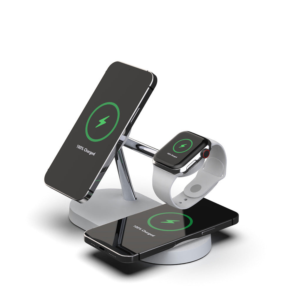 ⚡ Chargeur Sans Fil Magnétique 5 en 1 – iPhone | Apple Watch | AirPods | Lampe LED