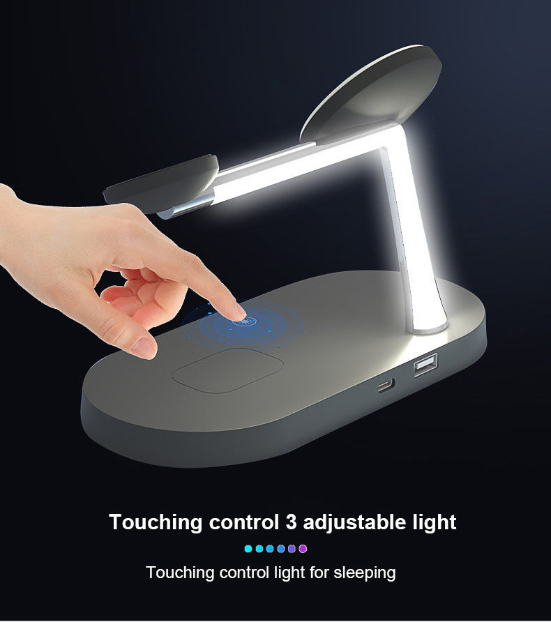 ⚡ Chargeur Sans Fil Magnétique 5 en 1 – iPhone | Apple Watch | AirPods | Lampe LED