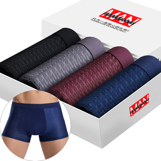 Lot de 4 Boxers Respirants Homme – Confort Absolu & Maintien Optimal