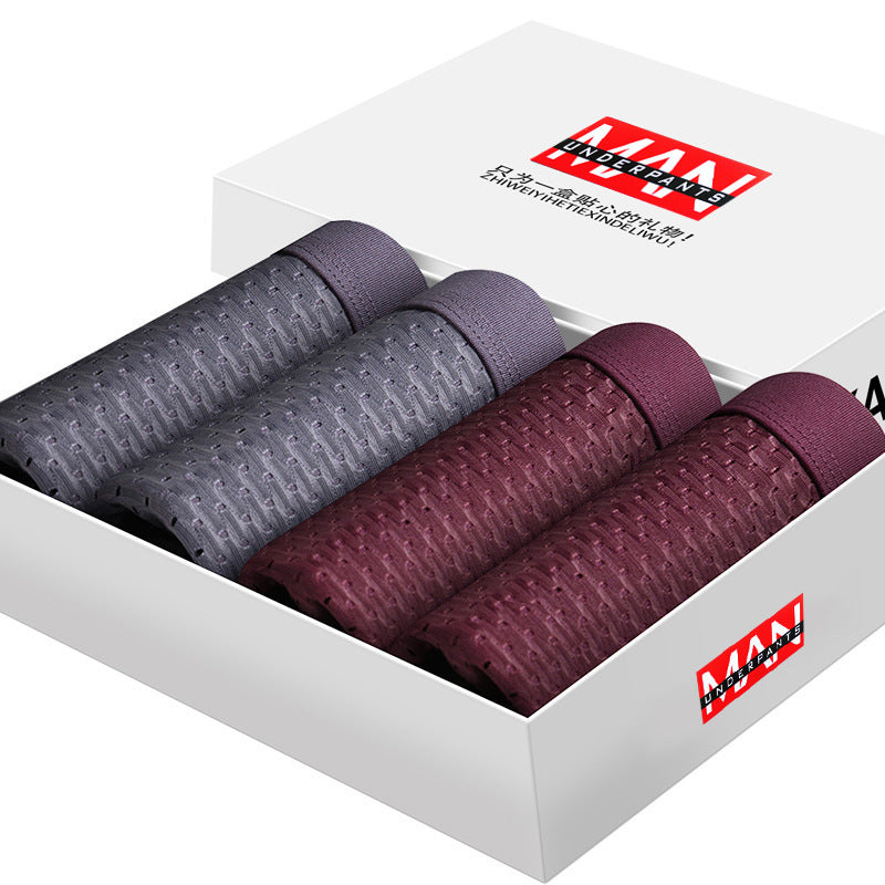 Lot de 4 Boxers Respirants Homme – Confort Absolu & Maintien Optimal