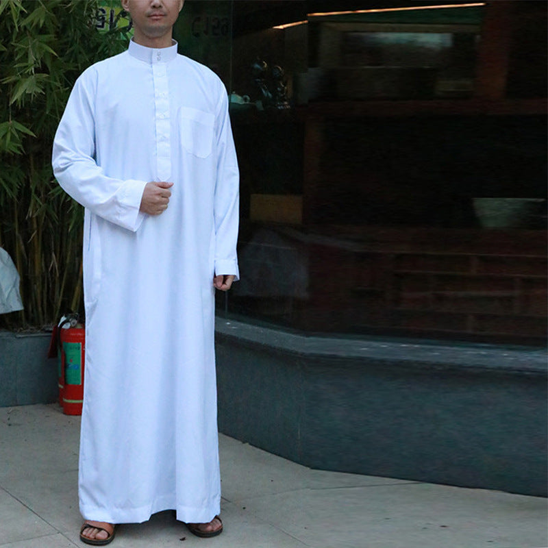 Qamis Blanc Homme Classique | Élégance Pure & Tradition Raffinée (S–3XL)
