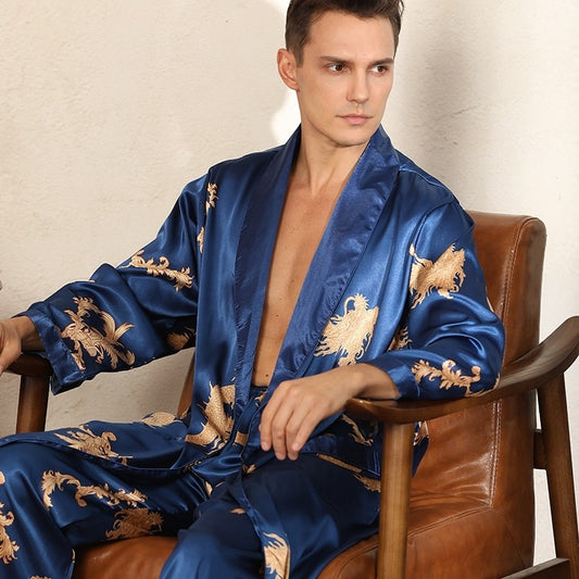 KIMONO PYJAMA HOMME EN SATIN – STYLE ASIATIQUE LUXUEUX