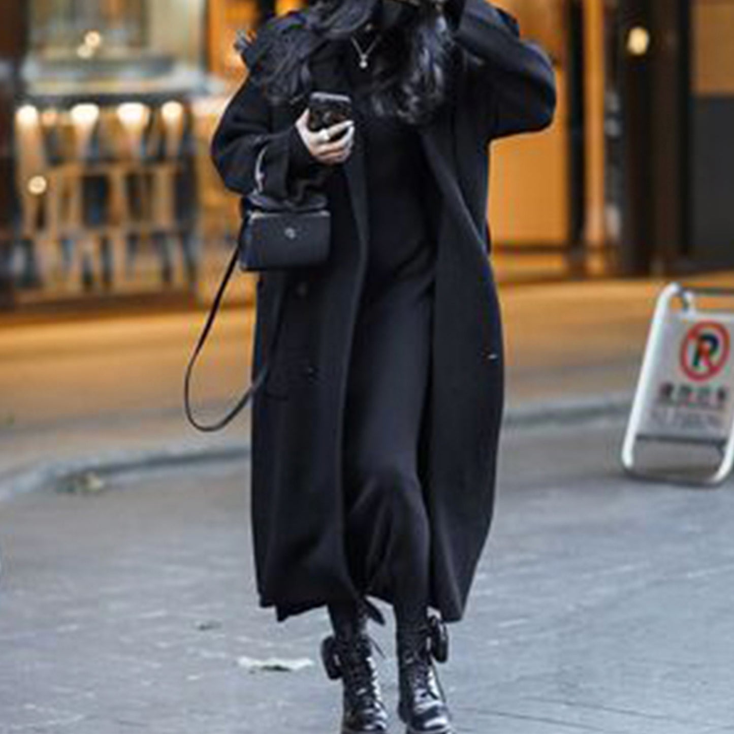 Manteau Long en Maille Épaisse – Élégance & Confort Urbain