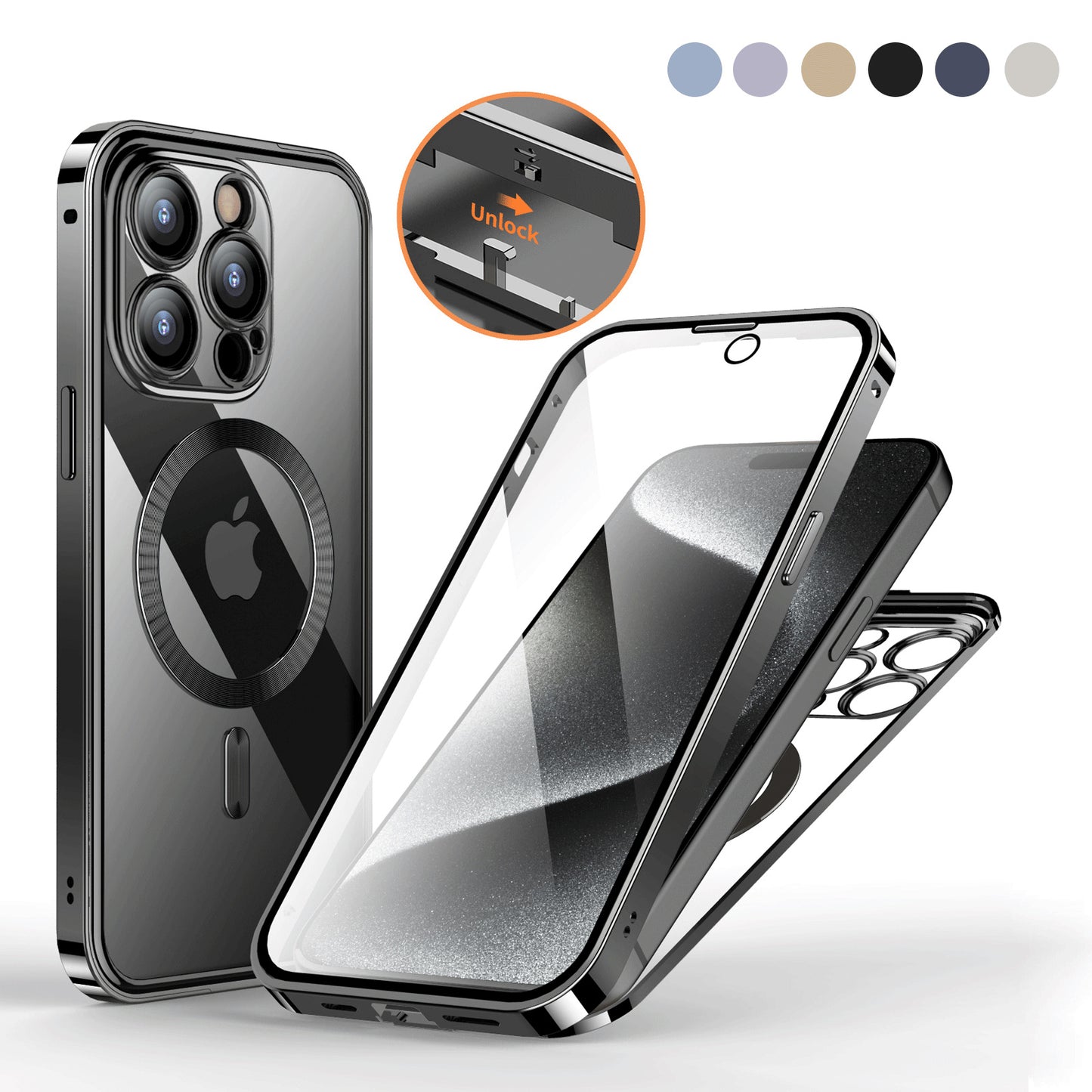 Coque Magnétique Double Face en Verre Trempé – Protection 360°