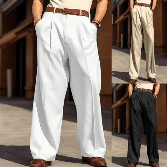 Pantalon Habillé Homme – Coupe Large Élégante – Style Rétro Chic