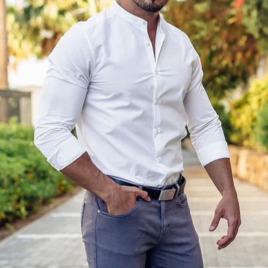 CHEMISE HOMME COL MANDARIN – STYLE ÉLÉGANT ET MODERNE