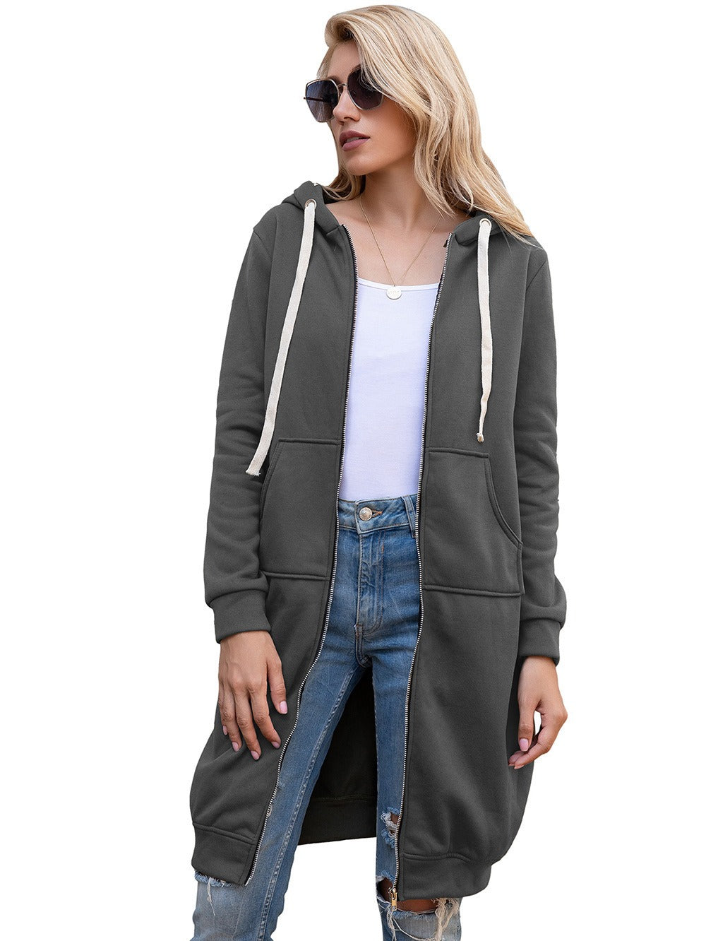 Veste Longue à Capuche Femme – Streetwear Chic & Confort