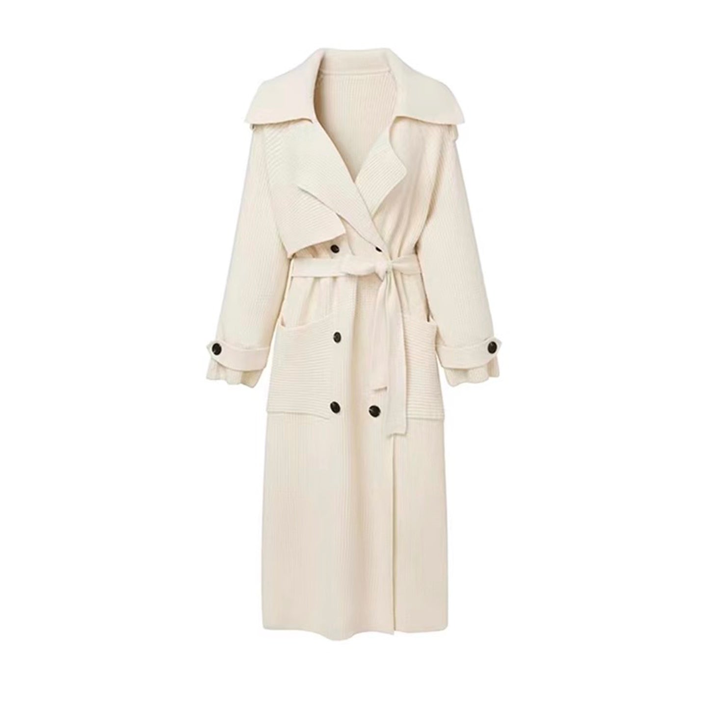 Manteau Long en Maille Épaisse – Élégance & Confort Urbain