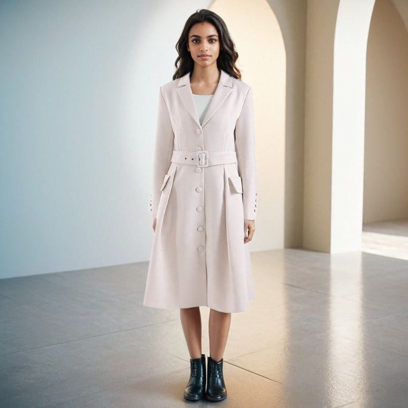 Robe Blazer Élégante avec Ceinture – Style Luxe & Moderne