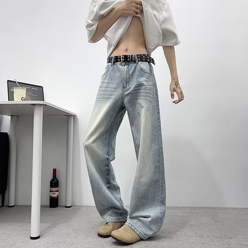Jean homme oversize délavé – Coupe baggy vintage style Y2K streetwear tendance