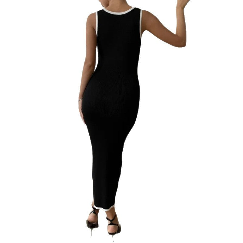 Robe Femme Élégante – Robe Crayon Sans Manches Boutonnée | Style Chic & Classique