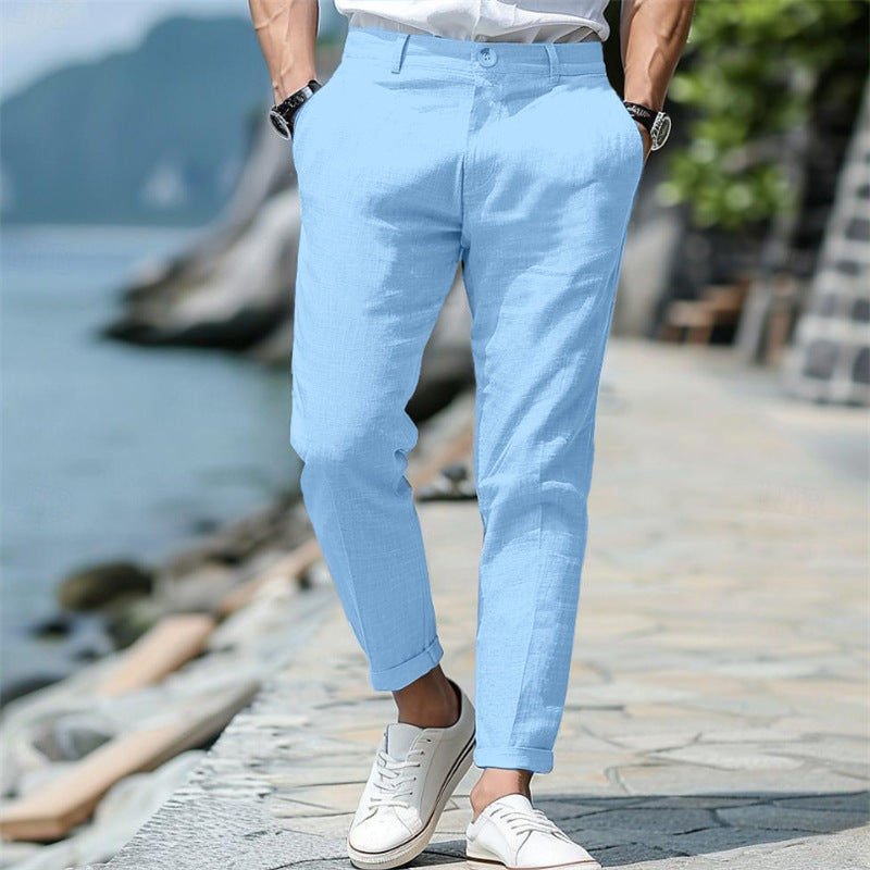 Pantalon Chino Homme Lin – Élégance décontractée | Disponible en plusieurs coloris