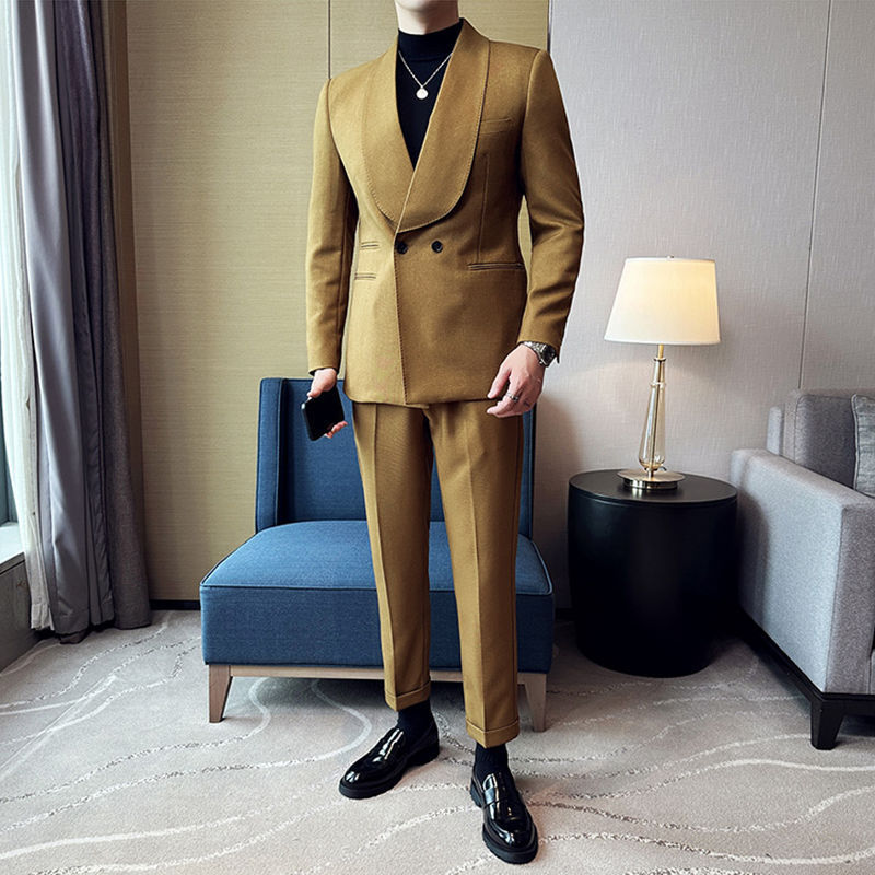 Costume noir croisé col châle – Élégance moderne pour soirées & événements