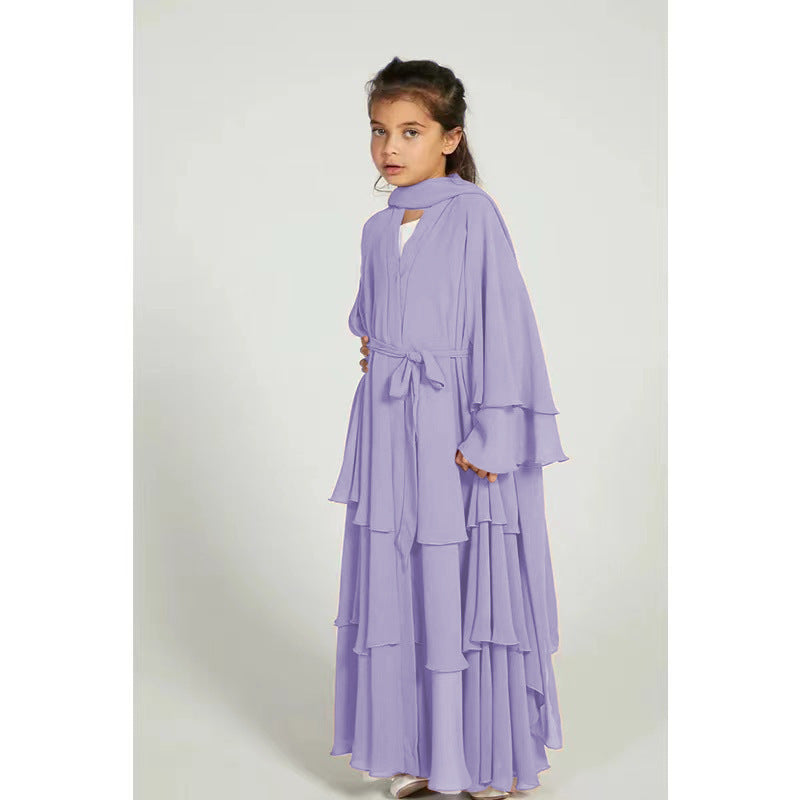 ROBE LONGUE FILLE À VOLANTS – STYLE ÉLÉGANT & MODERNE