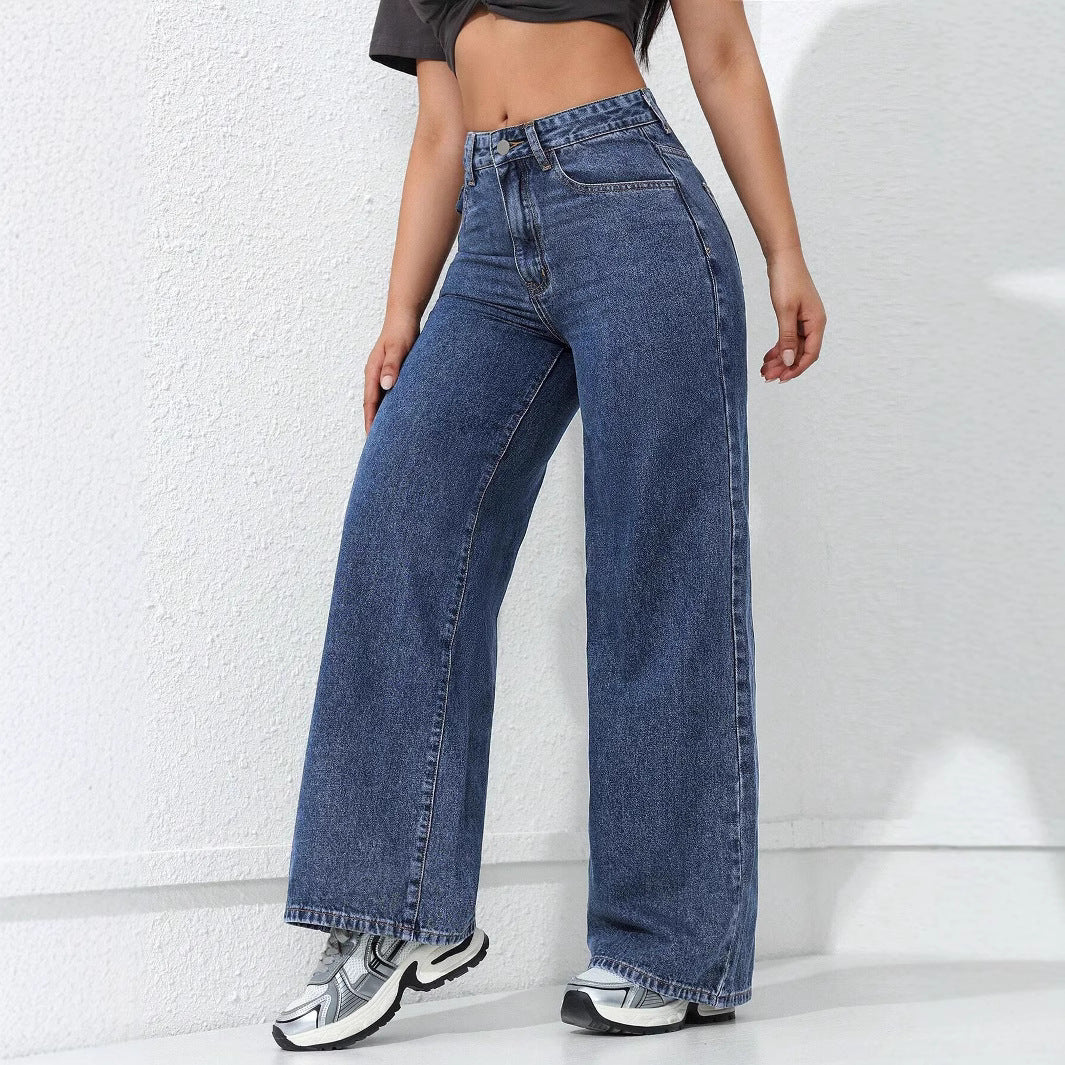 JEAN LARGE CLAIR TAILLE HAUTE – STYLE RÉTRO