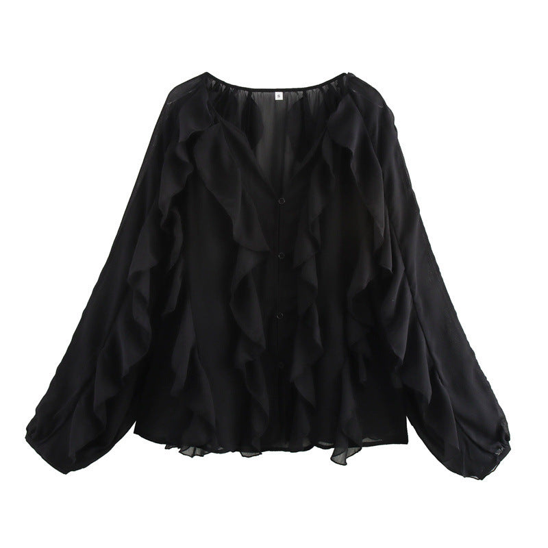 Blouse Volants Fluide Femme