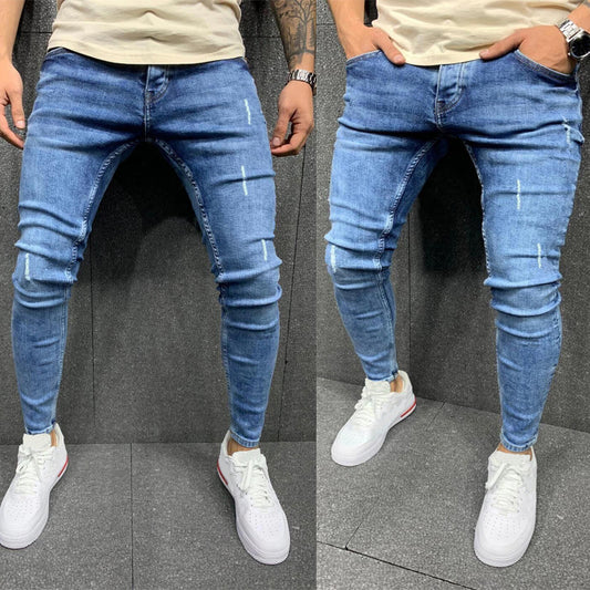 Jean Slim Déchiré Homme – Denim Extensible, Look Urbain et Tendance – Mode Streetwear