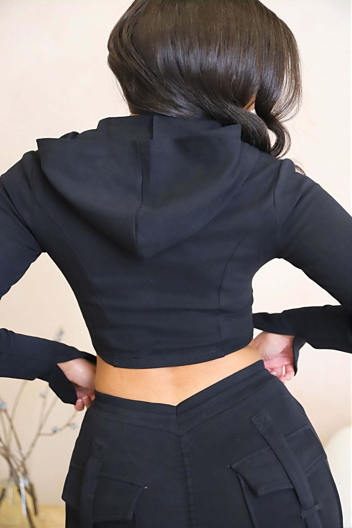 Ensemble Femme Cargo 2 Pièces – Sweat Zippé & Pantalon Flare à Poches – Style Streetwear Chic