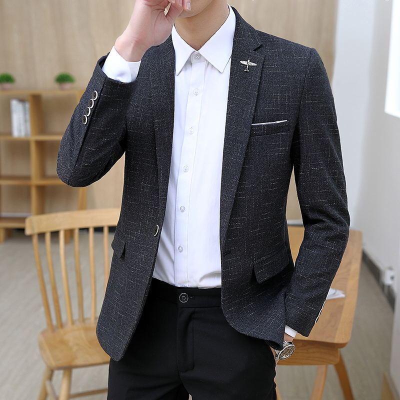 Blazer homme bleu foncé texturé, coupe slim chic et moderne