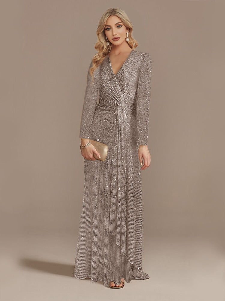 Robe de Soirée Longue à Sequins – Élégance & Glamour