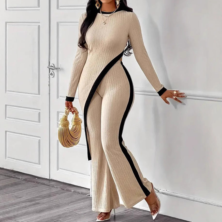 Ensemble Élégance Suprême – Tailleur Femme Deux Pièces en Tissu Fluide | Design Haute Couture Inspiré Paris 2025