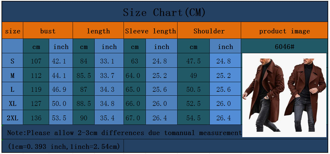 Manteau Long en Laine – Élégance & Chaleur pour Hommes